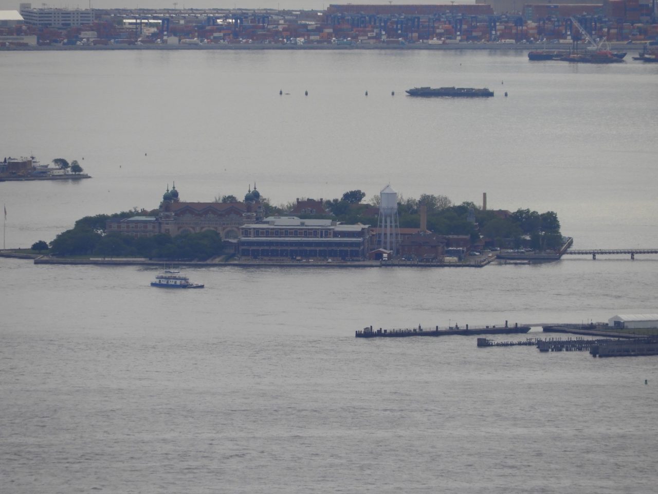 Empire State Building View of Ellis Island